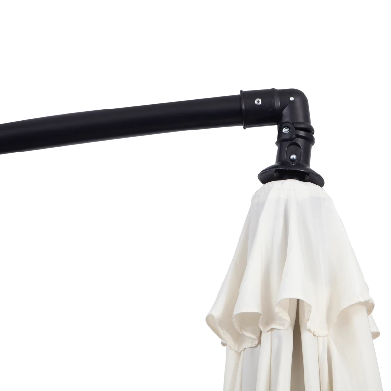 Outsunny 3M Banana Umbrella Parasol-Cream White