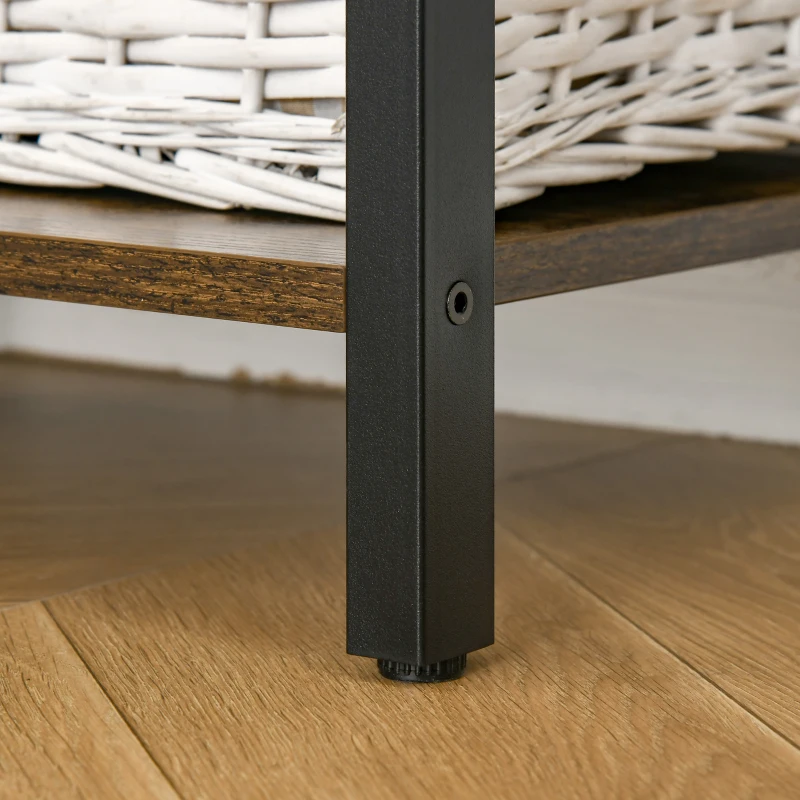 HOMCOM Industrial Style Bookcase H154 cm 5 Shelves Black Steel Particleboard Aged Wood Look