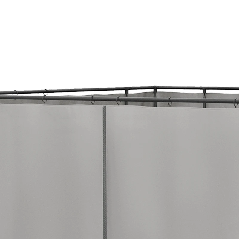 Outsunny Replacement Gazebo Curtains - 4-Panel Side Panels Only for 3 x 3 M Gazebos or Pergolas, with Hooks/C-Rings Included, Light Grey
