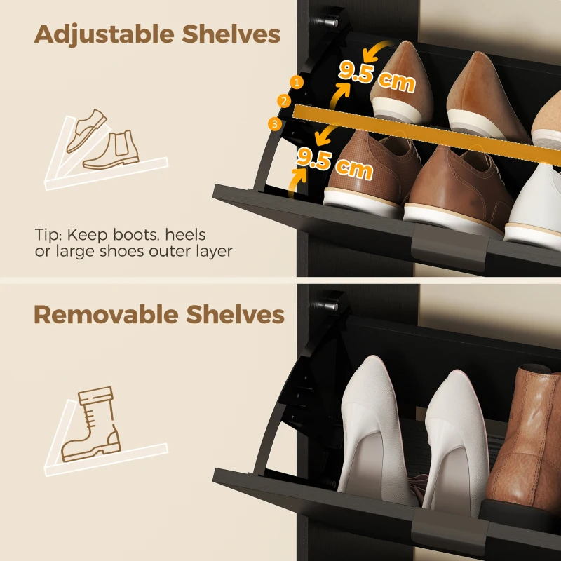 HOMCOM dulap pantofi înalt