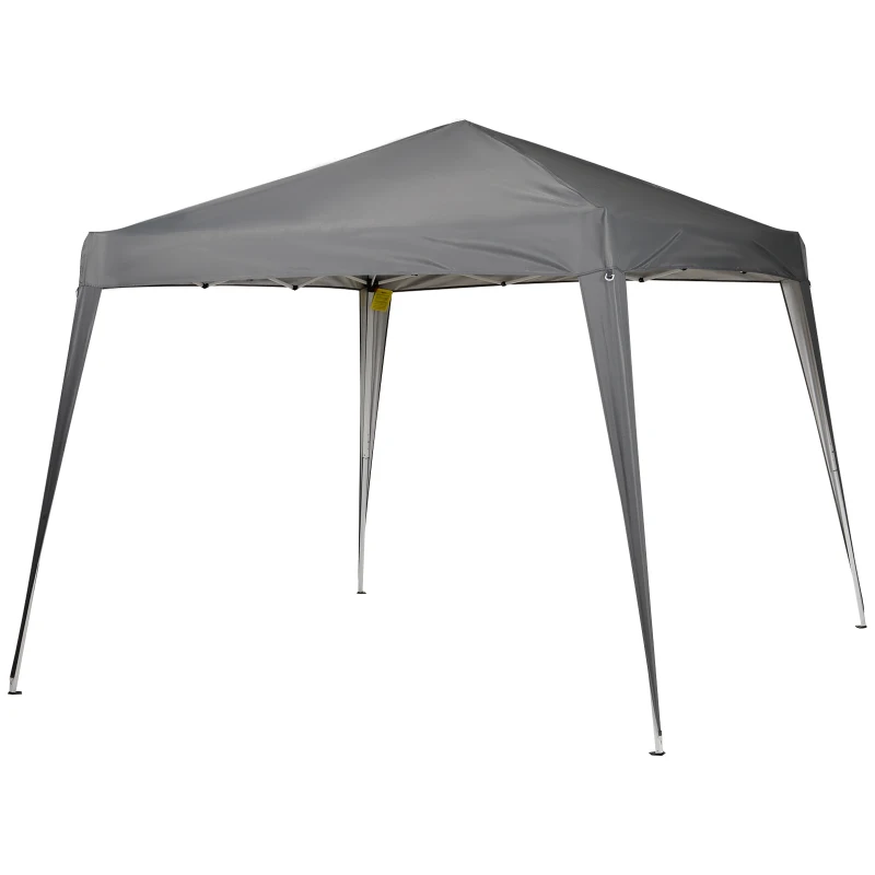 Outsunny Garden Canopy 3x3m Pop-up Folding Tent Steel Waterproof Polyester UV-Resistant with Carry Bag Gray