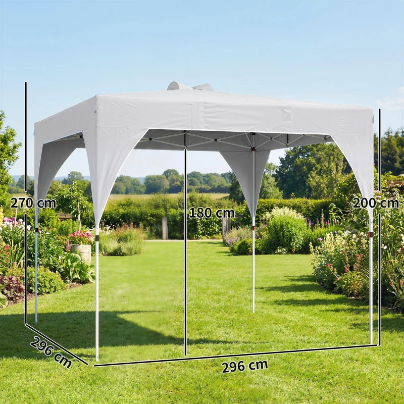 Outsunny Gazebo Pieghevole 3x3 m con Prese d'Aria, Sacchi di Sabbia e Borsa, in Tessuto Oxford e Metallo, Grigio Scuro