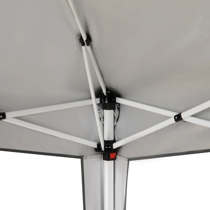 Outsunny Garden Canopy 3x3m Pop-up Folding Tent Steel Waterproof Polyester UV-Resistant with Carry Bag Gray