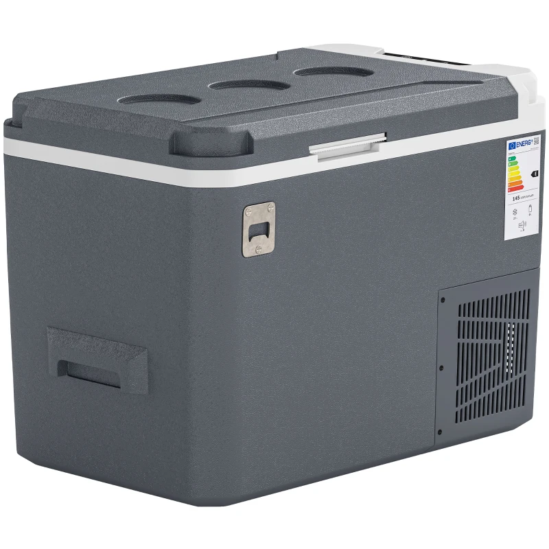 Outsunny Frigorífico Portátil Elétrico 25 L com Compressor Controlo por App Ecrã LED com Alça Modos ECO e MAX de -20℃ a +20℃ Cinza