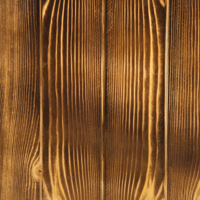 Outsunny Planter on Legs Flower Box dim. 70L x 35l x 30H cm Half-log Legs Slatted Pine Wood-look Body Carbonization-treated