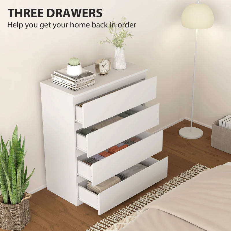 HOMCOM Chest of Four Drawers - White