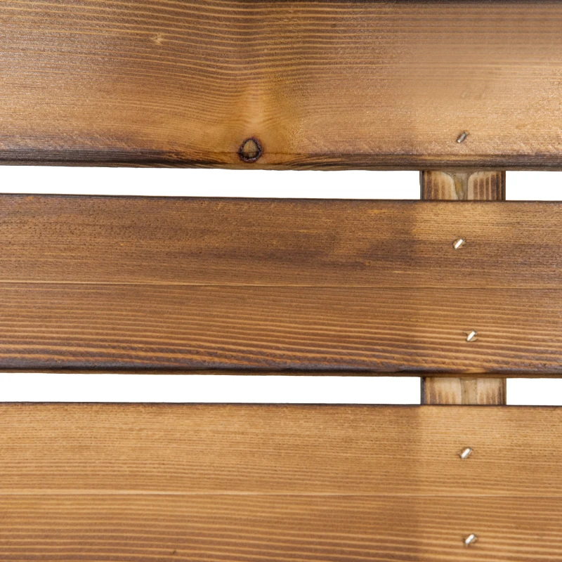 Outsunny Planter on Legs Flower Box dim. 70L x 35l x 30H cm Half-log Legs Slatted Pine Wood-look Body Carbonization-treated