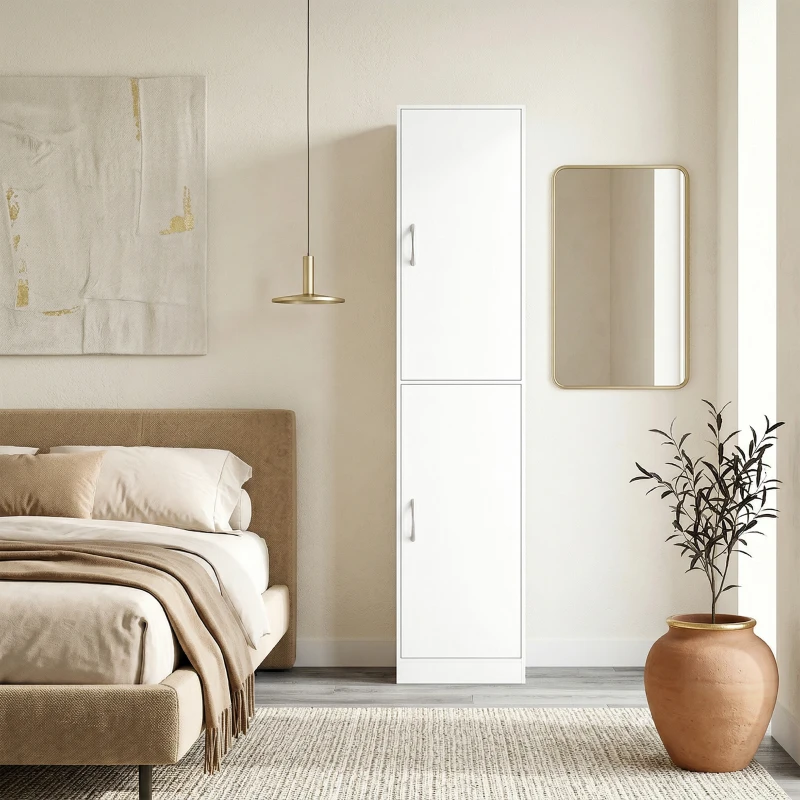 HOMCOM Bibliotecă Înaltă 180 cm, Raft Modern cu 5 Niveluri Reglabile, Mobilier Independent pentru Living, Dormitor, Birou, Alb