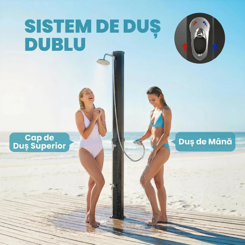Outsunny Duș Exterior Ecologic cu Duș Portabil