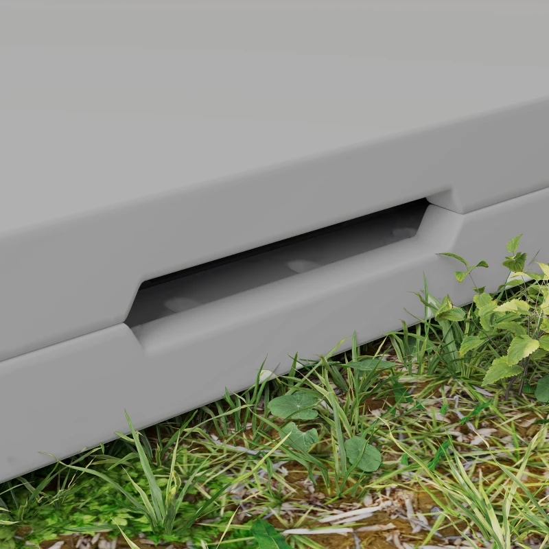 Outsunny Tavolo da Campeggio Pieghevole e Regolabile su 2 Altezze, in HDPE e Metallo, 86x86x74 cm, Grigio Scuro