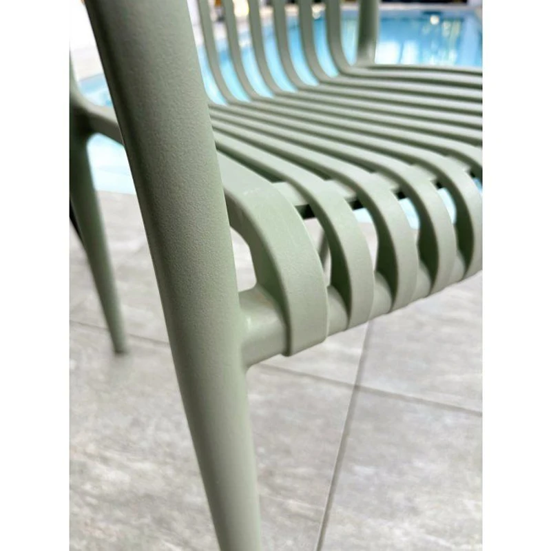 Lot de 2 fauteuils de jardin - CITY GARDEN - Tiago-FT - Empilable - Olive