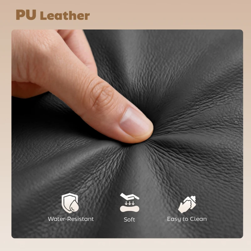 HOMCOM Bar Stools Adjustable Swivel Kitchen Chairs with Backrest Armrest Set of 2 PU Leather Black