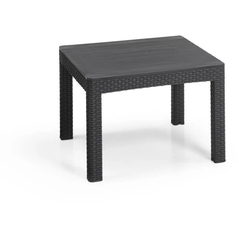 Salon de jardin en résine imitation rotin tressé - Noir - Avec table basse - KETER - 4 personnes - MARIE