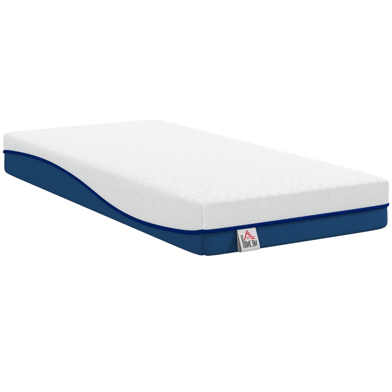 HOMCOM Colchão 190x90 cm Espessura 20 cm Colchão Viscoelástico com Chá Verde Firmeza Média Cama Refrescante com Espuma de Gel