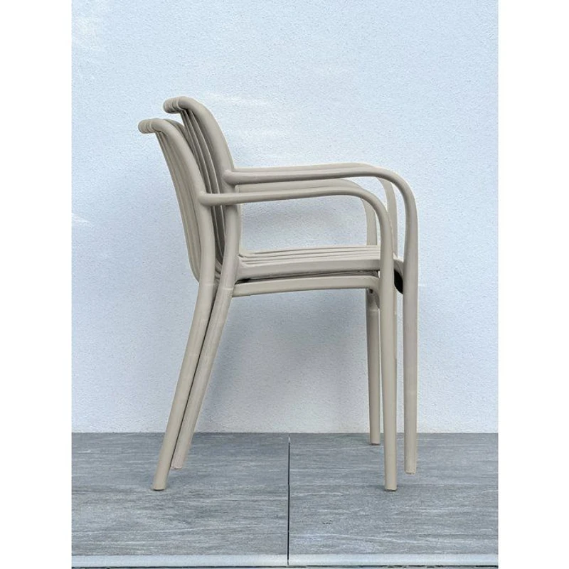 Lot de 2 fauteuils de jardin - CITY GARDEN - Tiago-FT - Empilable - Sable