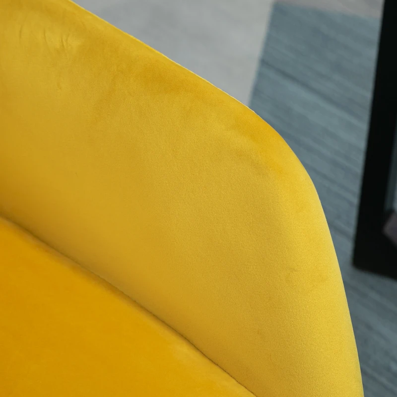 HOMCOM Modern Dining Furniture Set with Round Table and Accent Armchair Black and Yellow