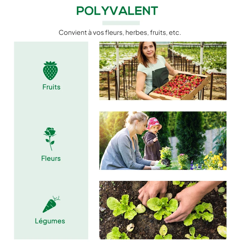 Outsunny Serre de jardin mini serre 2 fenêtres enroulables couverture en PE haute densité 140 g/m² 120 x 60 x 60 cm blanc