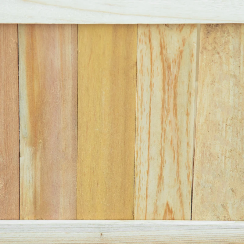 Outsunny Folding Raised Planter Flower Box dim. 70L x 30l x 25H cm Wood Slat-Style Body Pre-oiled Spruce