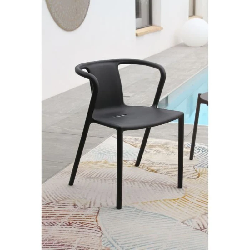 Lot composé de 2 fauteuils de jardin - CITY GARDEN - DIEGO-FT - Gris anthracite - Empilables