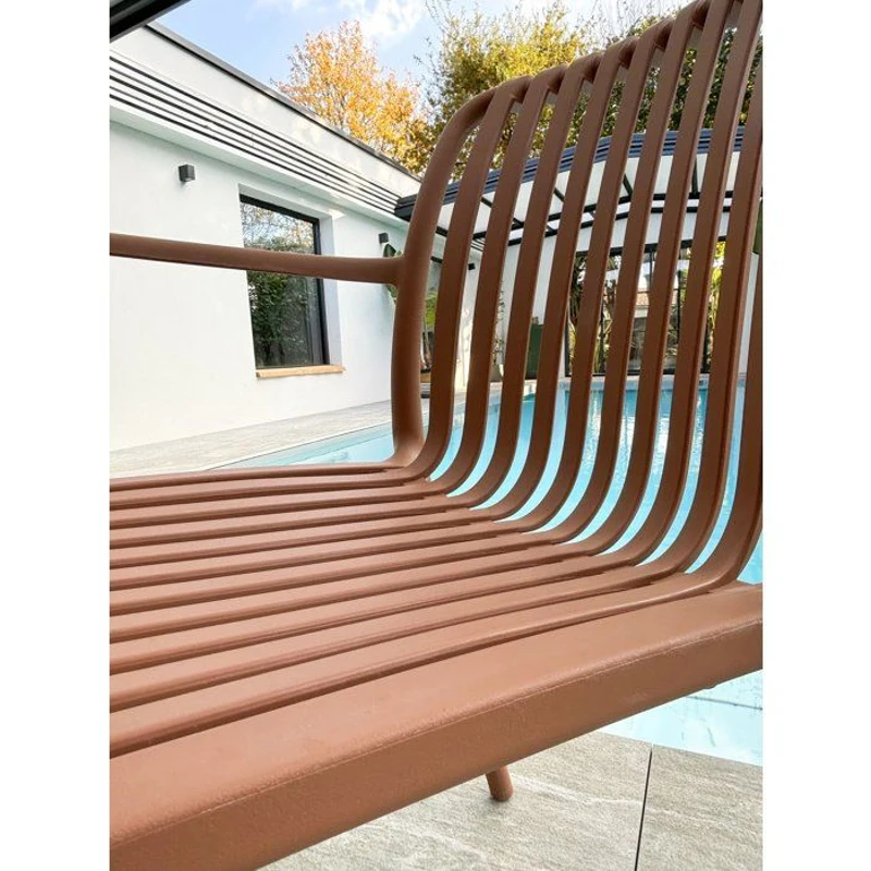 Lot de 2 fauteuils de jardin - CITY GARDEN - Tiago-FT - Empilable - Terracotta