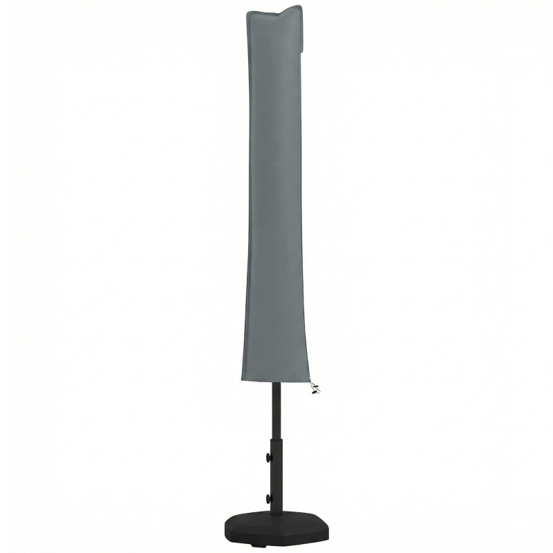 Outsunny Copertura per Ombrellone Impermeabile, Custodia Copri Ombrellone con Cerniera e Laccio, Grigio