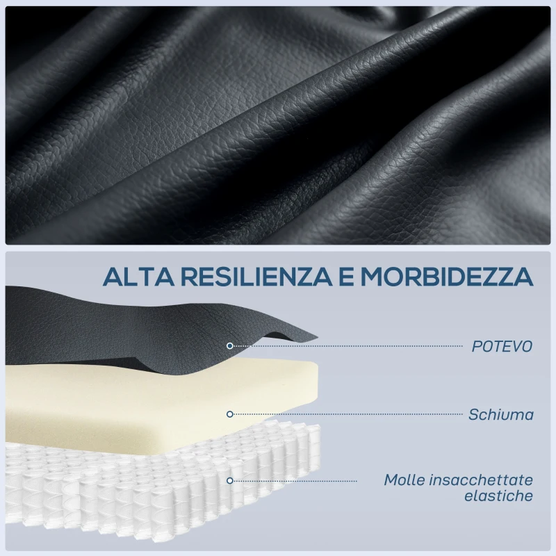 HOMCOM Poltrona Relax Reclinabile con 8 Punti Massaggianti, Riscaldanti e Poggiapiedi, 87x97X100 cm, Nero
