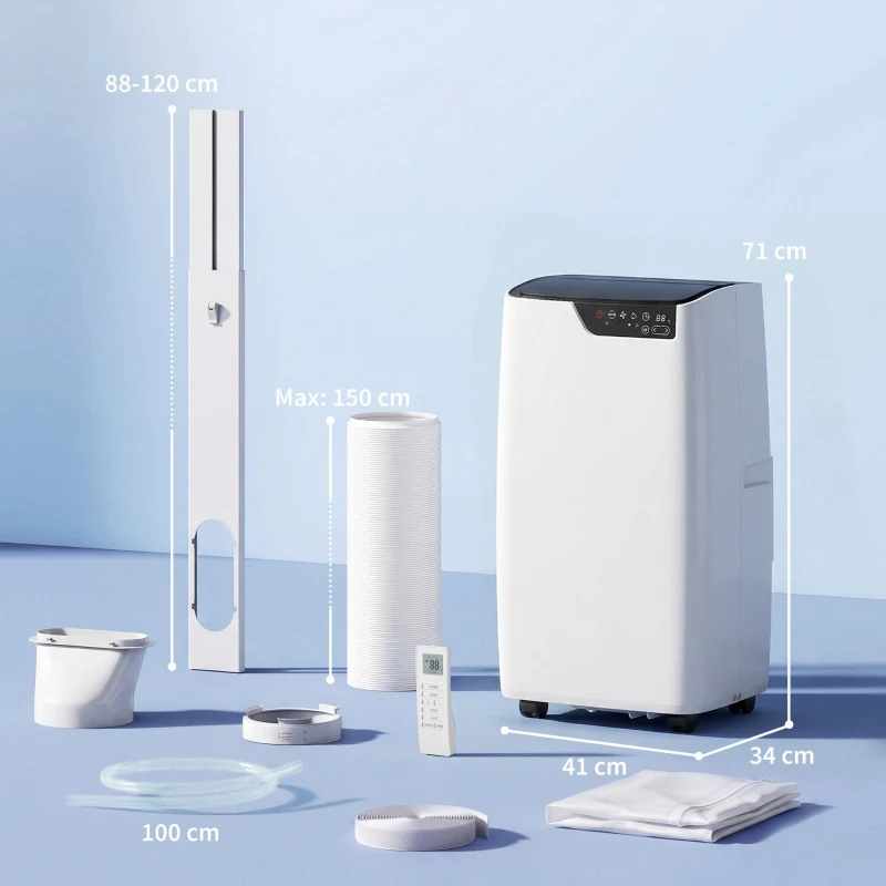 HOMCOM Portable Air Conditioner 12000 BTU, 4-in-1 AC Unit with Cool, Dehumidifier, Fan, Sleep Mode, WiFi Voice Remote Control