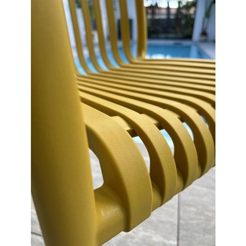 Lot de 2 fauteuils de jardin - CITY GARDEN - Tiago-FT - Empilable - Moutarde