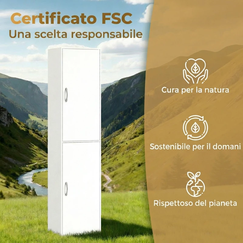 HOMCOM Libreria Alta 180 cm, moderna scaffalatura 5 ripiani regolabili per camera o studio.