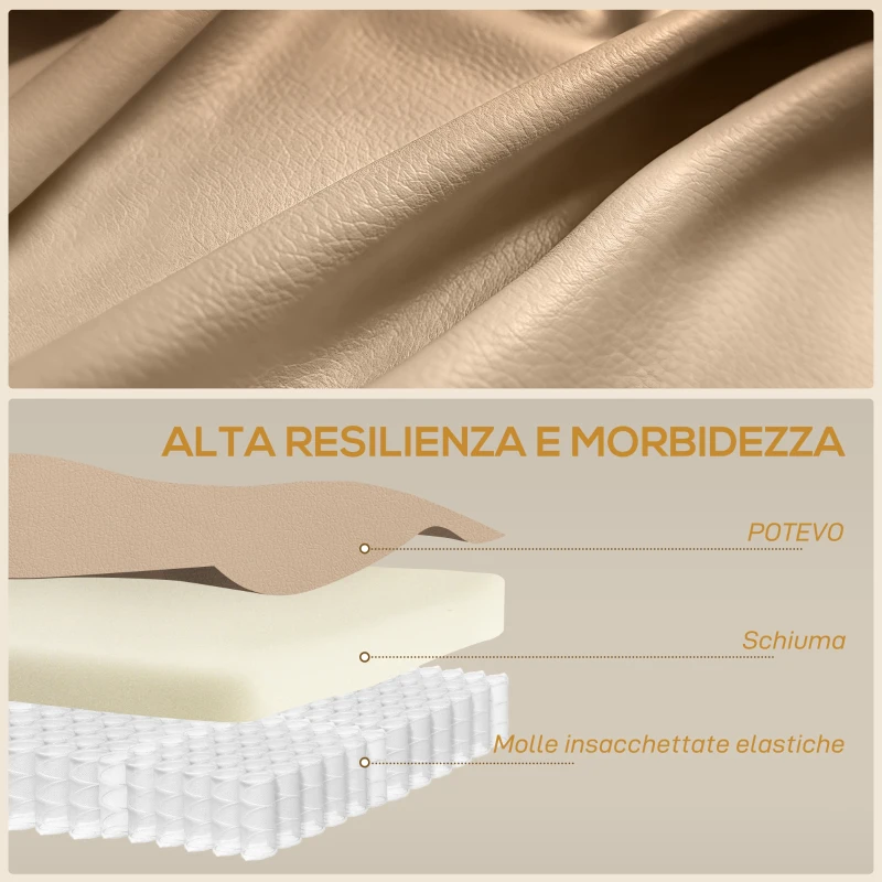 HOMCOM Poltrona Relax Reclinabile con 8 Punti Massaggianti, Riscaldanti e Poggiapiedi, 87x97X100 cm, Beige