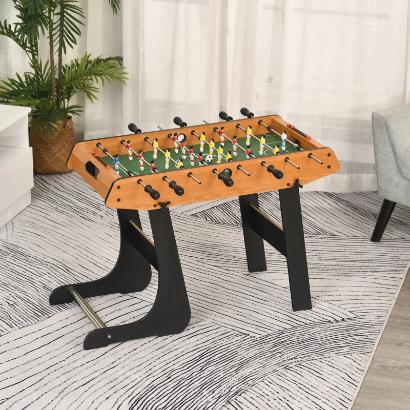HOMCOM Baby-foot table de Babyfoot pliable dim. 98L x 42l x 62H cm 2 balles fournies MDF imitation bois et noir(m-10)