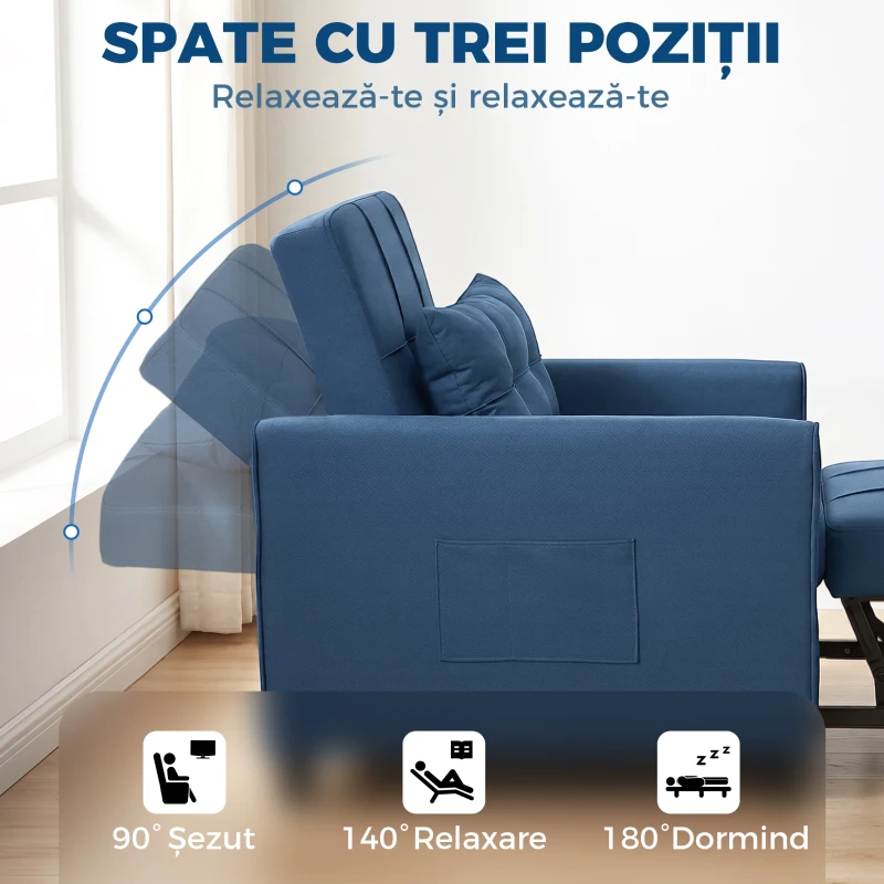 HOMCOM Fotoliu transformabil și reclinabil