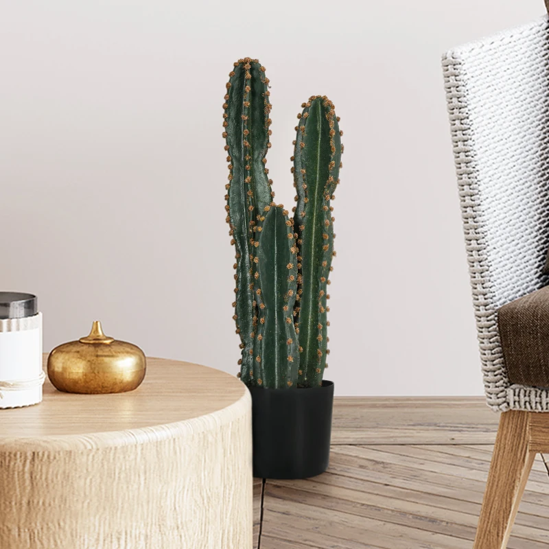 Outsunny Cactus artificiel grand réalisme plante artificielle grande taille dim. Ø 17 x 60H cm vert