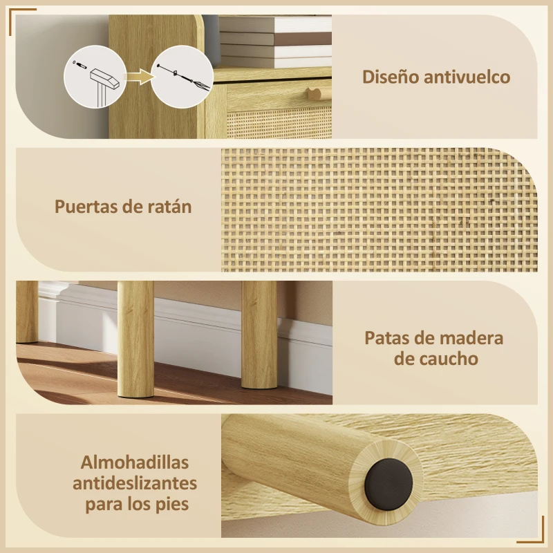 HOMCOM Mueble Zapatero con 3 Cajones Abatibles y Estante Abierto para12-18 Pares de Zapatos 65x24,5x153 cm Roble