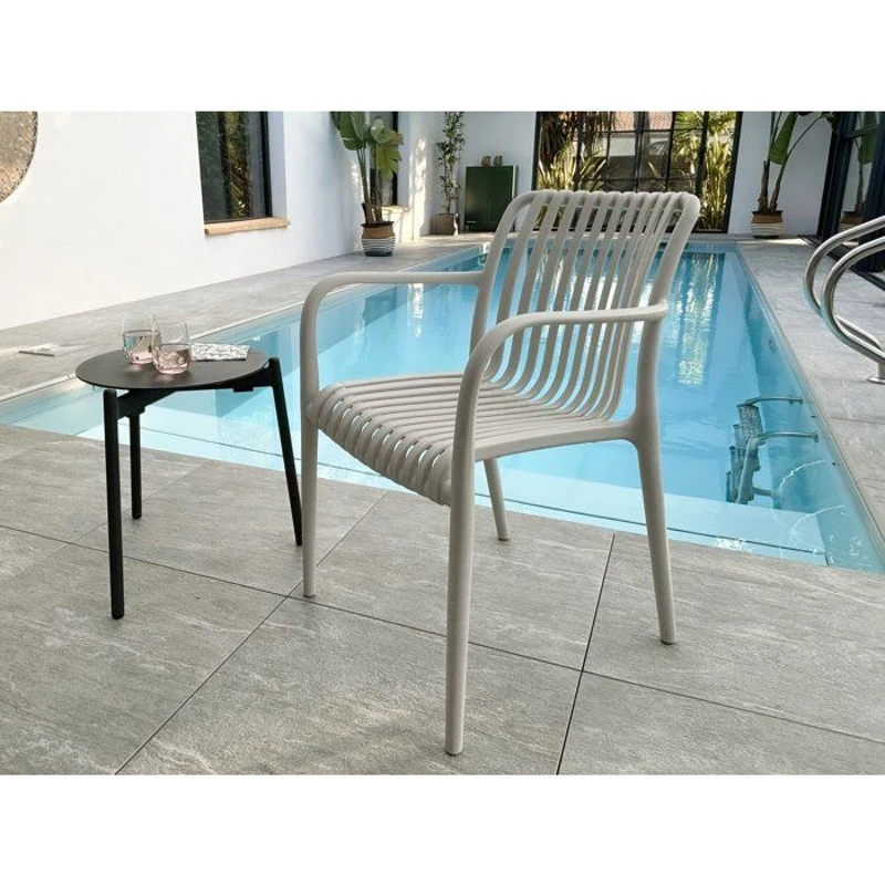 Lot de 2 fauteuils de jardin - CITY GARDEN - Tiago-FT - Empilable - Sable