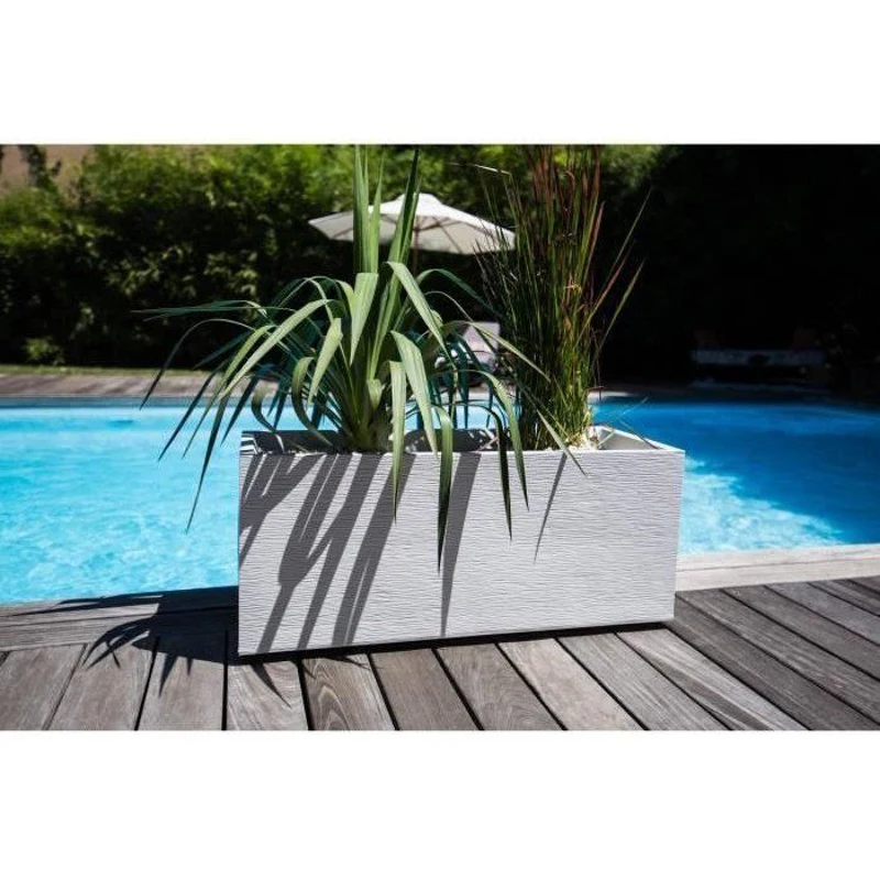 Jardiniere - EDA - Graphit - 98 L - 99,5 x 39 x H. 43 cm - Blanc Cérusé