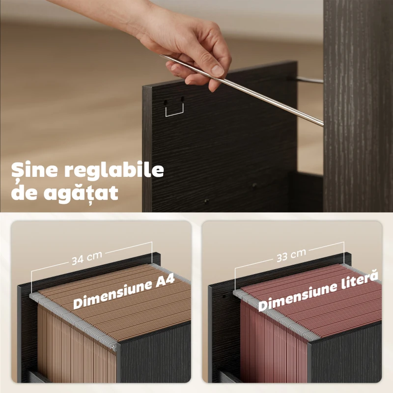 HOMCOM Birou de Economisire a Spațiului, Masă pentru Computer, 120x52,3 cm, Negru