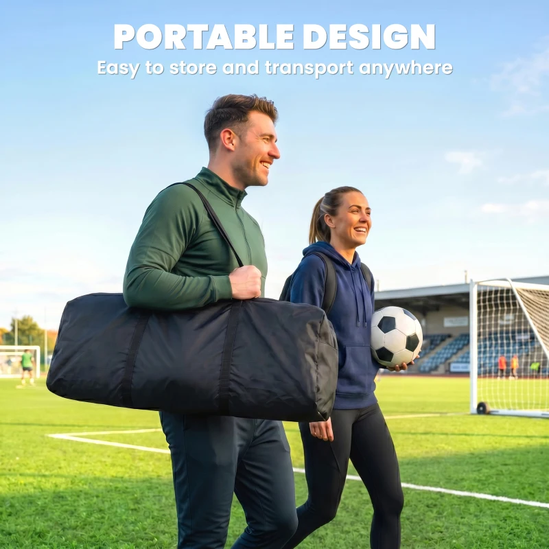 SPORTNOW Football Rebounder Net, Portable Kickback Football Rebounder Net with Carry Bag and Ground Stakes