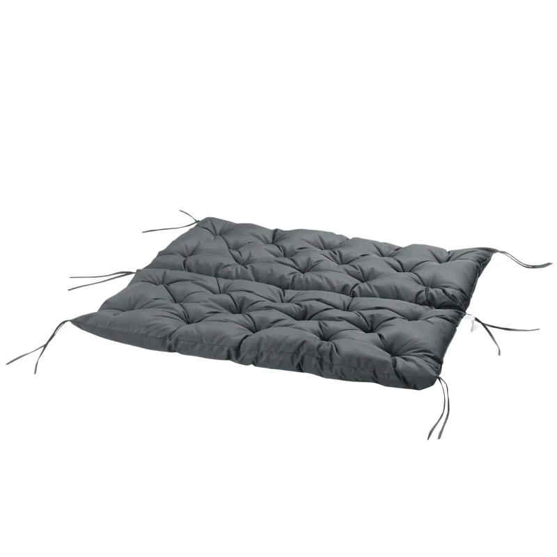 Outsunny Garden Bench Cushion - 2 Seater Swing Chair Cushion, Seat Pad with Ties for Indoor and Outdoor Use, 110 x 120 cm, Dark Grey