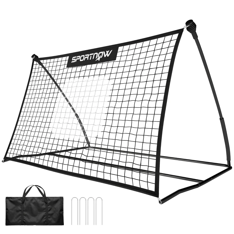 SPORTNOW Football Rebounder Net, Portable Kickback Football Rebounder Net with Carry Bag and Ground Stakes