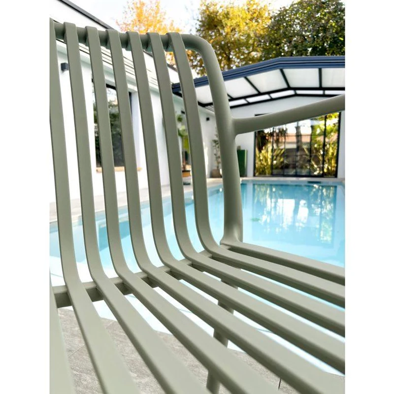 Lot de 2 fauteuils de jardin - CITY GARDEN - Tiago-FT - Empilable - Olive