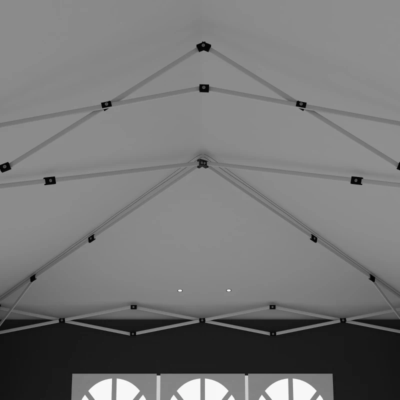 Outsunny 3 x 6 m Pop Up Gazebo with Sides and Windows, Height Adjustable Party Tent with Storage Bag for Garden, Camping, Event, Black(m-8)