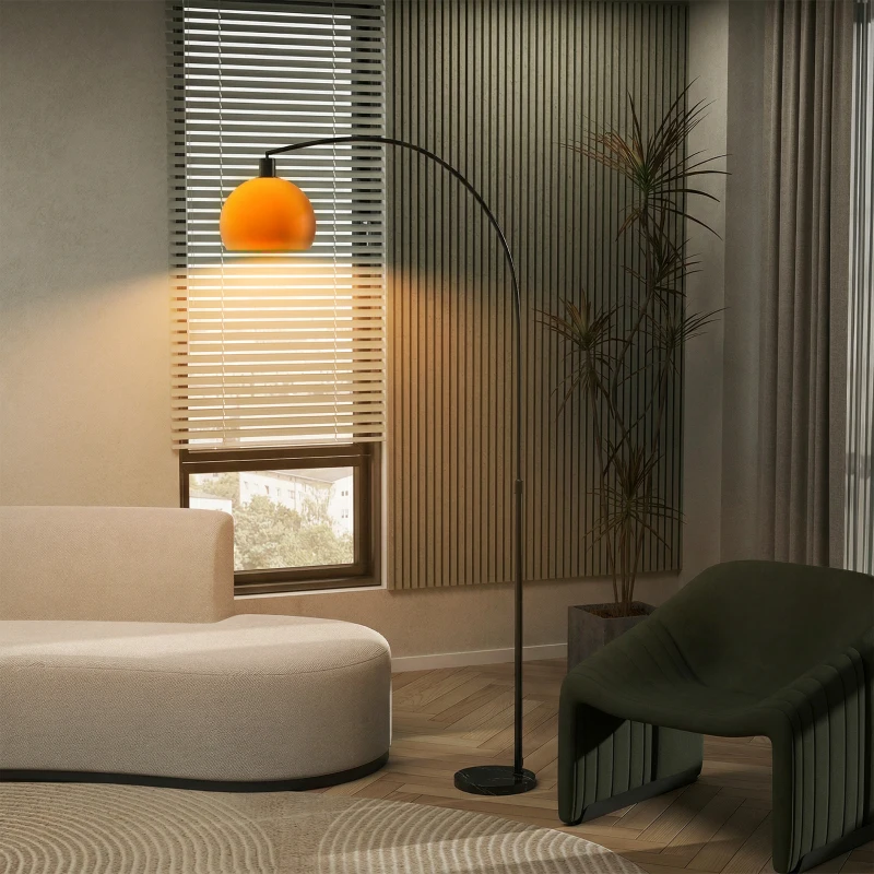 HOMCOM Floor Lamp for Living Room, Modern Standing Lamp with Shade & Foot Switch for Bedroom, Office, Black