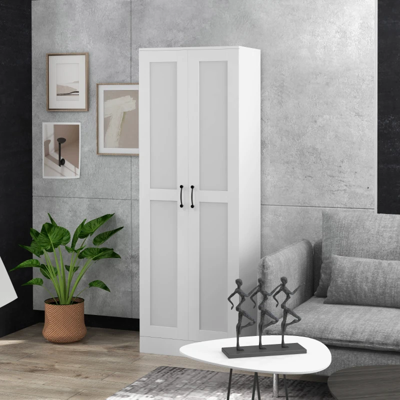 HOMCOM Armoire 2 portes meuble de rangement avec 5 étagères, style contemporain, 60L x 36,5l x 175H(m-10)