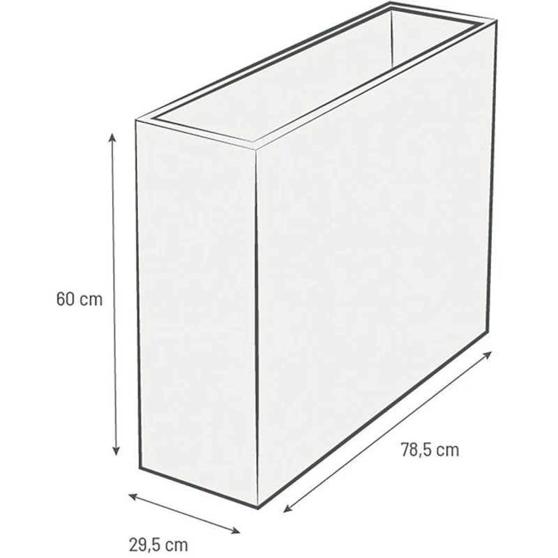 Jardiniere Muret Loft L - EDA - Volcania - 46 L - Intérieur/Extérieur - Décor Pierre - 78,5 x 29,5 x H 60 cm - Beige Calcaire