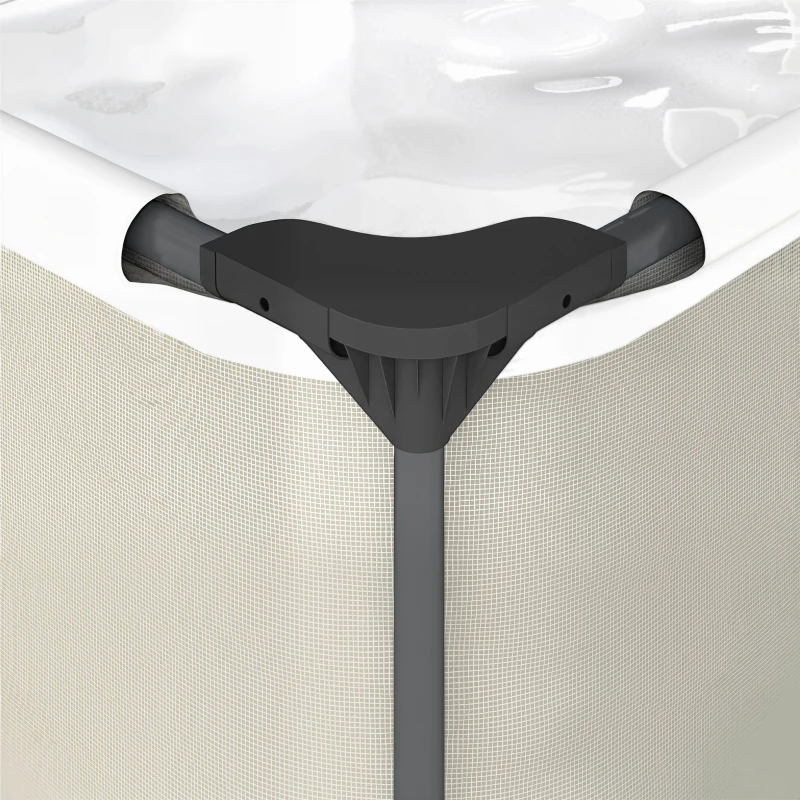 Outsunny Piscina Tubular Retangular Bomba de Filtragem 3701 L em PVC de Tripla Camada 316x238x66,5 cm Cinza