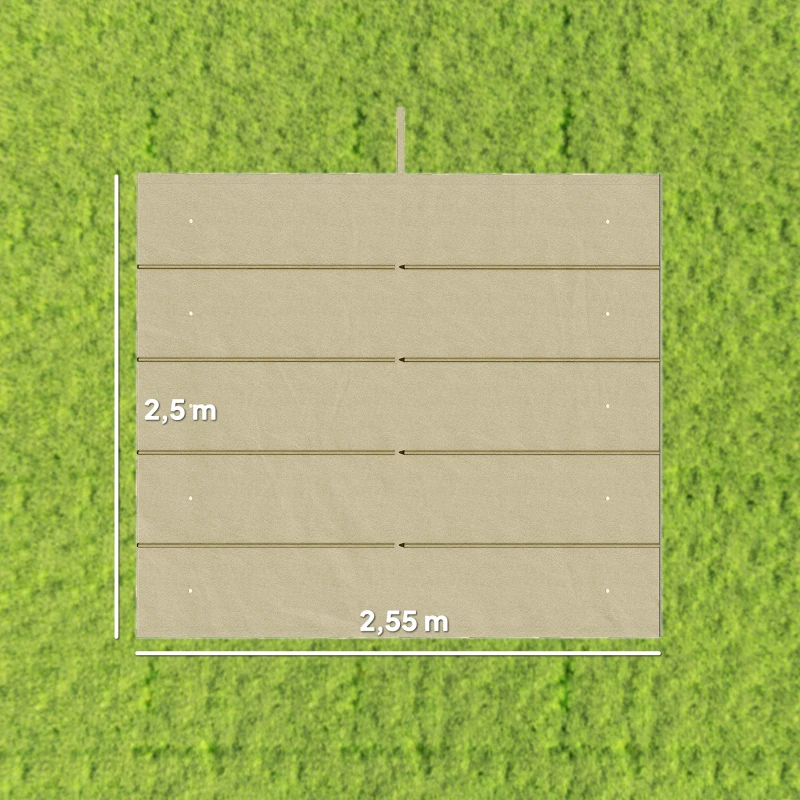 Outsunny Toile de toit pour pergola tonnelle rétractable de 3 x 3 m - toile uniquement 250 x 255 cm beige