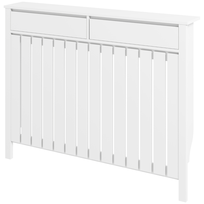 HOMCOM 93 x 119cm Rustic-Look Radiator Cover - White