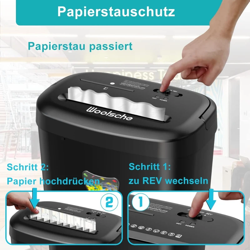 Aktenvernichter, 12-Blatt-Querschnitt mit 6,6-Gallonen-Korb, hohe Sicherheitsstufe P-4, 3-Modus-Design, Aktenvernichter für Karte/CD/Heftklammer/Clip, robuster Aktenvernichter, stausicheres System für das Büro
