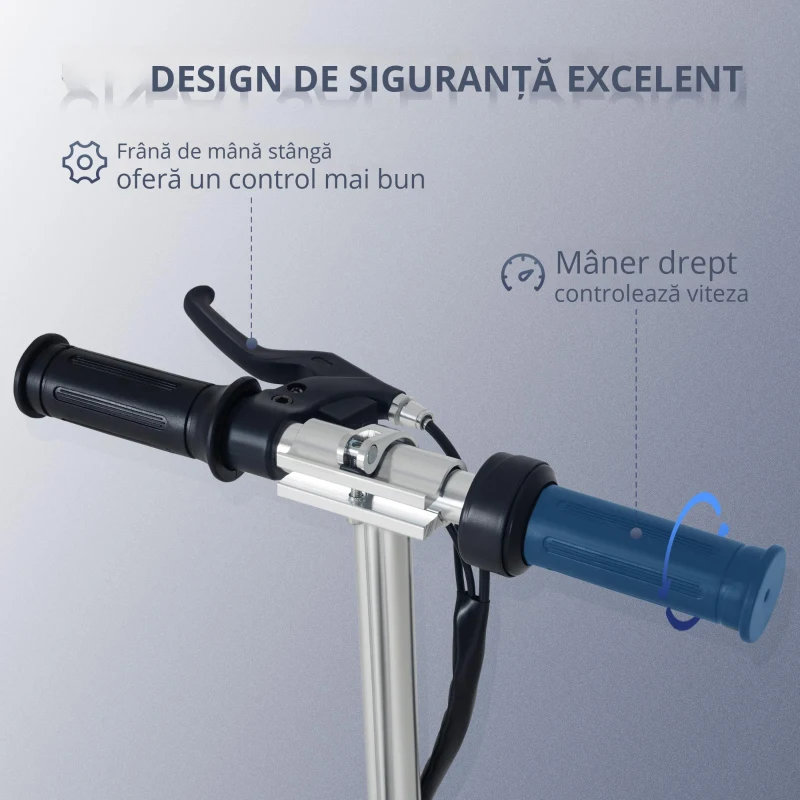Homcom Trotineta Electrica Pliabila – Neagra, Reglabila & 12 km/h